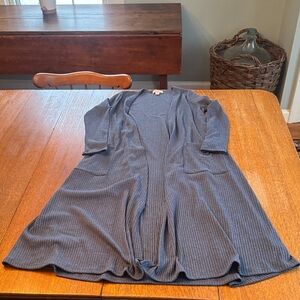 LuLaRoe Blue Ribbed Cardigan